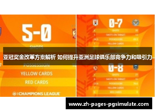 亚冠奖金改革方案解析 如何提升亚洲足球俱乐部竞争力和吸引力